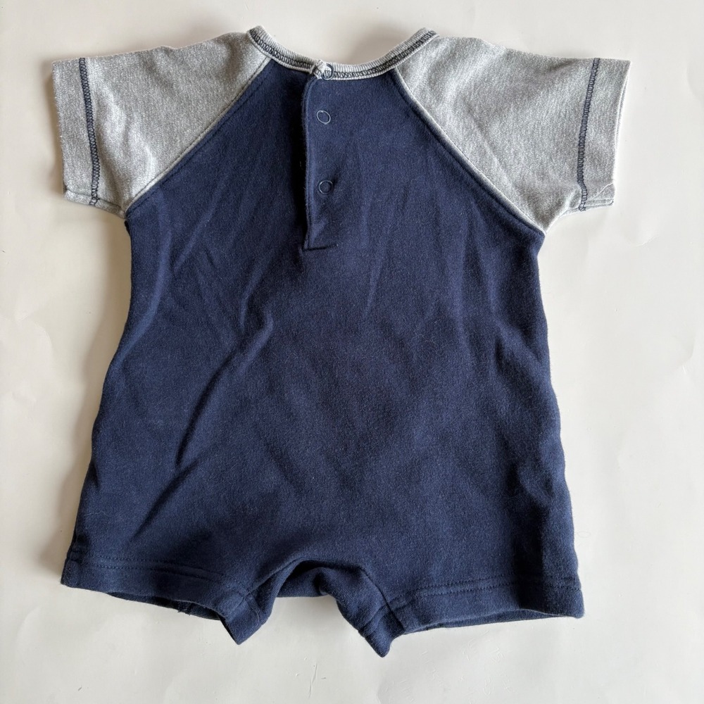 Sesame Street Baby Elmo Romper Navy Gray Future Baseball Star 0-3M VTG Y2K 2008 - Picture 2 of 8